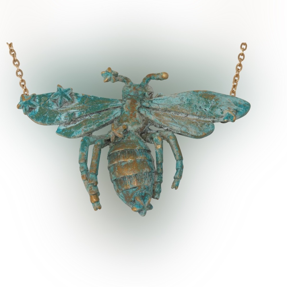 Reagan Charleston Teal Oxidized Bee Necklace